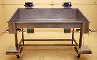 Used BAG FILLING TABLE, 2-station, with scales and bag holders, stainless steel; Alard item Y2099