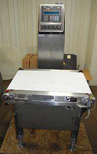 used checkweigher, CASE-WEIGHER, stainless steel, Alard item Y2494