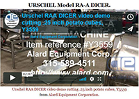 DEMO VIDEO - Reconditioned Urschel RA-A cutting home fries.URSCHEL MODEL GRL FRENCH FRY CUTTER / STRIP CUTTER; Alard item Y3480