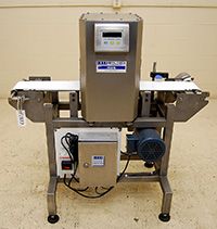 used RECONDITIONED FOOD PROCESS METAL DETECTOR with CONVEYOR, 7x8, stainless steel, Lock HDS; Alard item Y1827