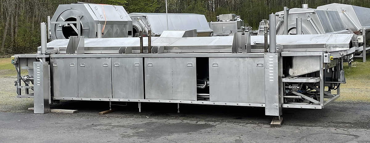 Used Stein Thermofin continuous FRYER, natural gas, stainless steel, Model TFF 4019, Alard Equipment Corp item Y4917
