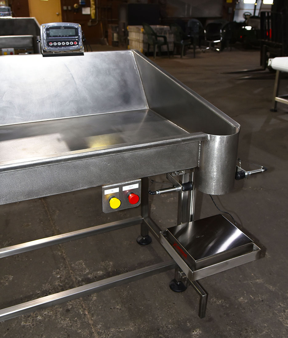 BAG PACKING TABLE, 2-station, food grade stainless steel, for fill by weight, in stocknew, Alard model BT2020, in stock new, item Y5693