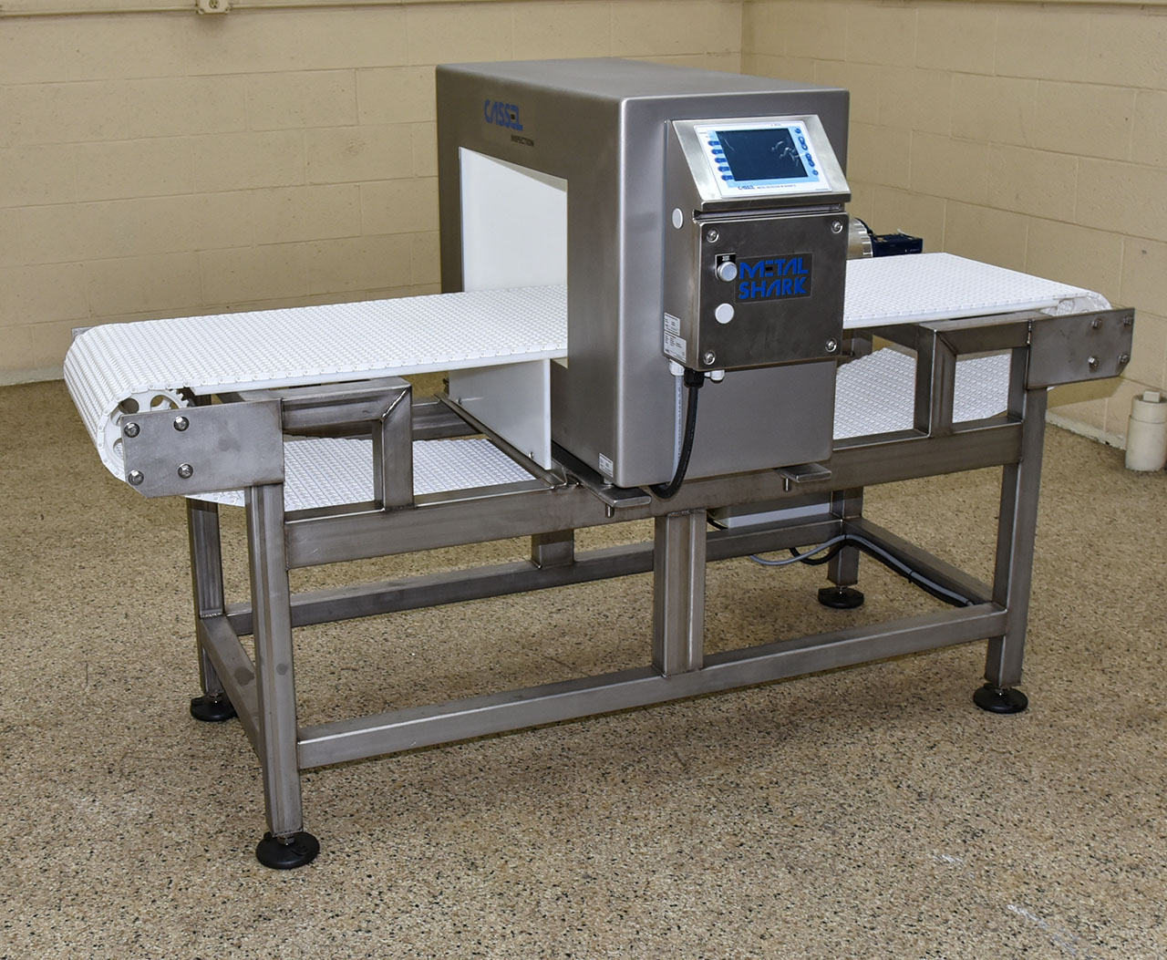 Cassel Metalshark2 FOOD PROCESS METAL DETECTOR with BELT CONVEYOR, 20x11, stainless steel, in stock, new, Alard Equipment Corp item Y6176 New Cassel Metalshark2 FOOD PROCESS METAL DETECTOR with BELT CONVEYOR, 20x11, stainless steel, in stock, Alard Equipment Corp item Y6176