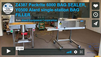 Alard single station BAG PACKING TABLE, and band BAG SEALER video demo, Alard items Z5538 and Z4387