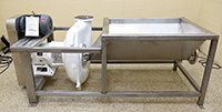 NEW, Cornell 6-inch HYDRO TRANSPORT FOOD PUMP with STAINLESS STEEL VORTEX TANK and MOTOR-DRIVE; Alard item Y4183