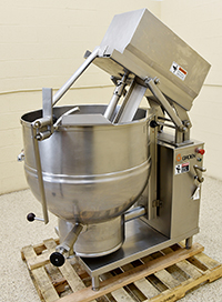 Used Groen Model 60 GALLON SELF-CONTAINED KETTLE with scrape-surface inclined agitator, Alard item Y4221