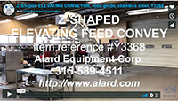used, Z-SHAPED ELEVATING BELT CONVEYOR, food grade, stainless steel, 20 inches wide, Alard item Y3368