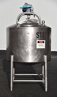 used, DCI 300 gallon single wall food grade stainless steel vertical mixing tank, Alard item Y4283