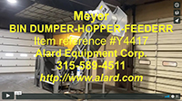 used, Meyer Model HBU-1500 BIN DUMPER, HOPPER, FEED CONVEYOR SYSTEM, food grade, all stainless steel, Alard item Y4417