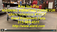 used KEY ISO-FLO VIBRATORY ALIGNING FEED CONVEYOR, 105x42, stainless steel, Alard item Y4117