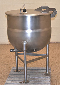used Legion model LT-40, 40 gallon steam-jacketed cooking kettle, Alard item Y4396