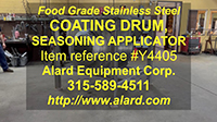 used, COATING DRUM, continuous rotary seasoning applicator drum, all stainless steel, Alard item Y4405