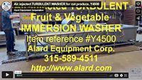 used, IMMERSION WASHER for PRODUCE, with AIR INJECTION for TURBULENT washing, food grade stainless steel, Alard item Y4500
