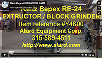 used, RIETZ EXTRUCTOR Model RE-24, frozen block grinder, 75HP, Alard item Y4800