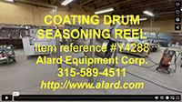 used, COATING DRUM SEASONING REEL, continuous rotary seasoning applicator drum, all stainless steel, Alard item Y4288
