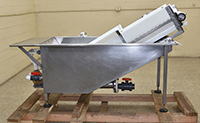 used, IMMERSION WASHER / DIP TANK with ELEVATING DISCHARGE CONVEYOR, food grade stainless steel, Alard item Y5248