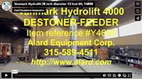 used, Vanmark HYDROLIFT VERTICAL SCREW FEEDER, 26 inch diameter, 13 foot lift, stainless steel, Alard item Y4699
