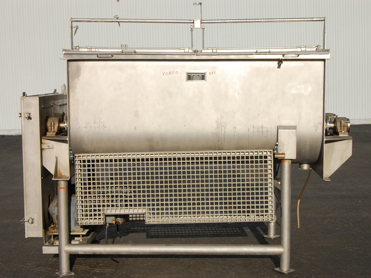 Used A & M Process Equipment DRB600 stainless steel 60 cubic foot 450 gallon TWIN SHAFT DOUBLE RIBBON MIXER,  Alard Equipment Corp item Y0850