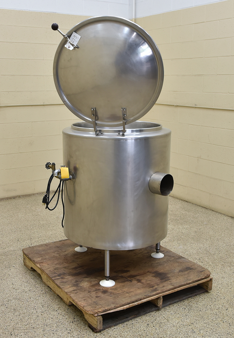 Used Groen AH1 40 gallon SELF-CONTAINED KETTLE, gas-fired, food grade, stainless steel, in-stock at Alard item Y5273