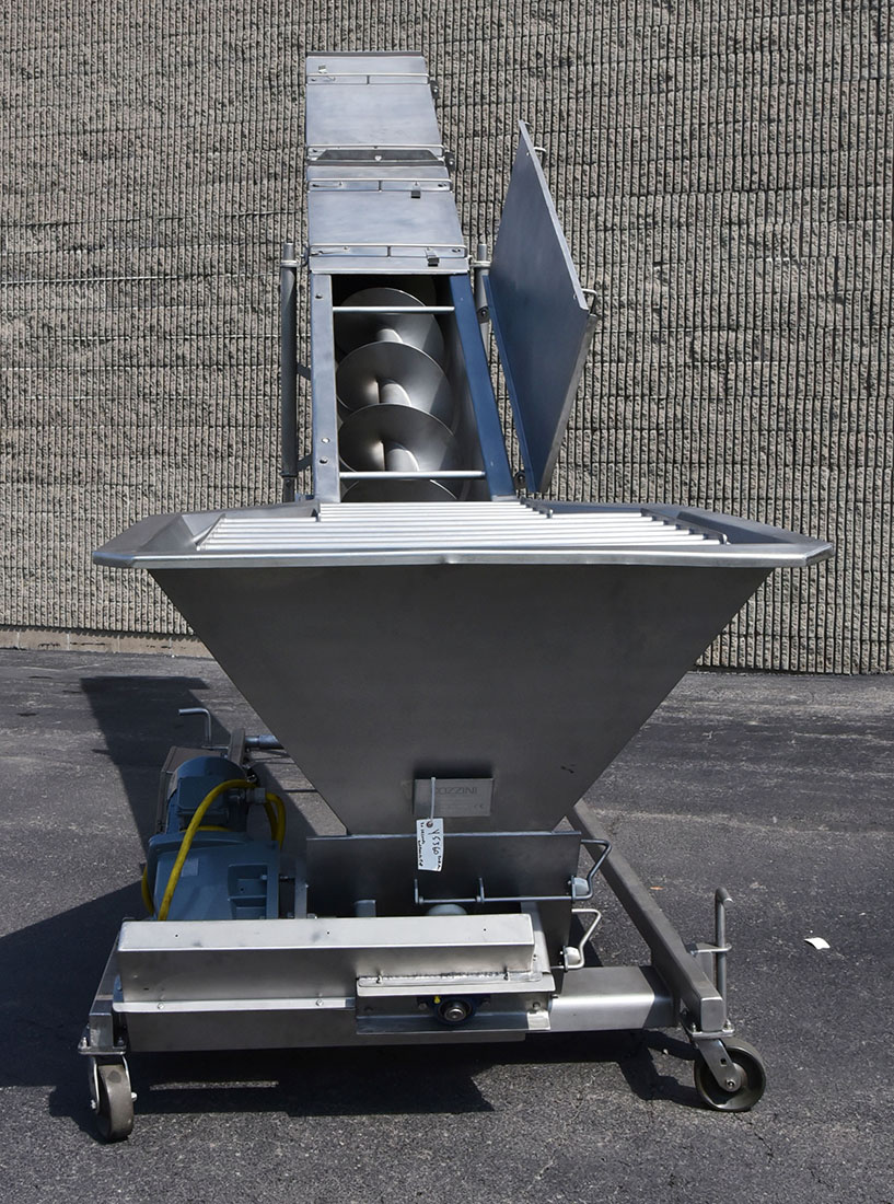 Used INCLINE SCREW FEEDER, 15x16, food grade,  stainless steel, 8 foot discharge height, Cozzini Model CSC-1615-T, in stock, Alard item Y5360