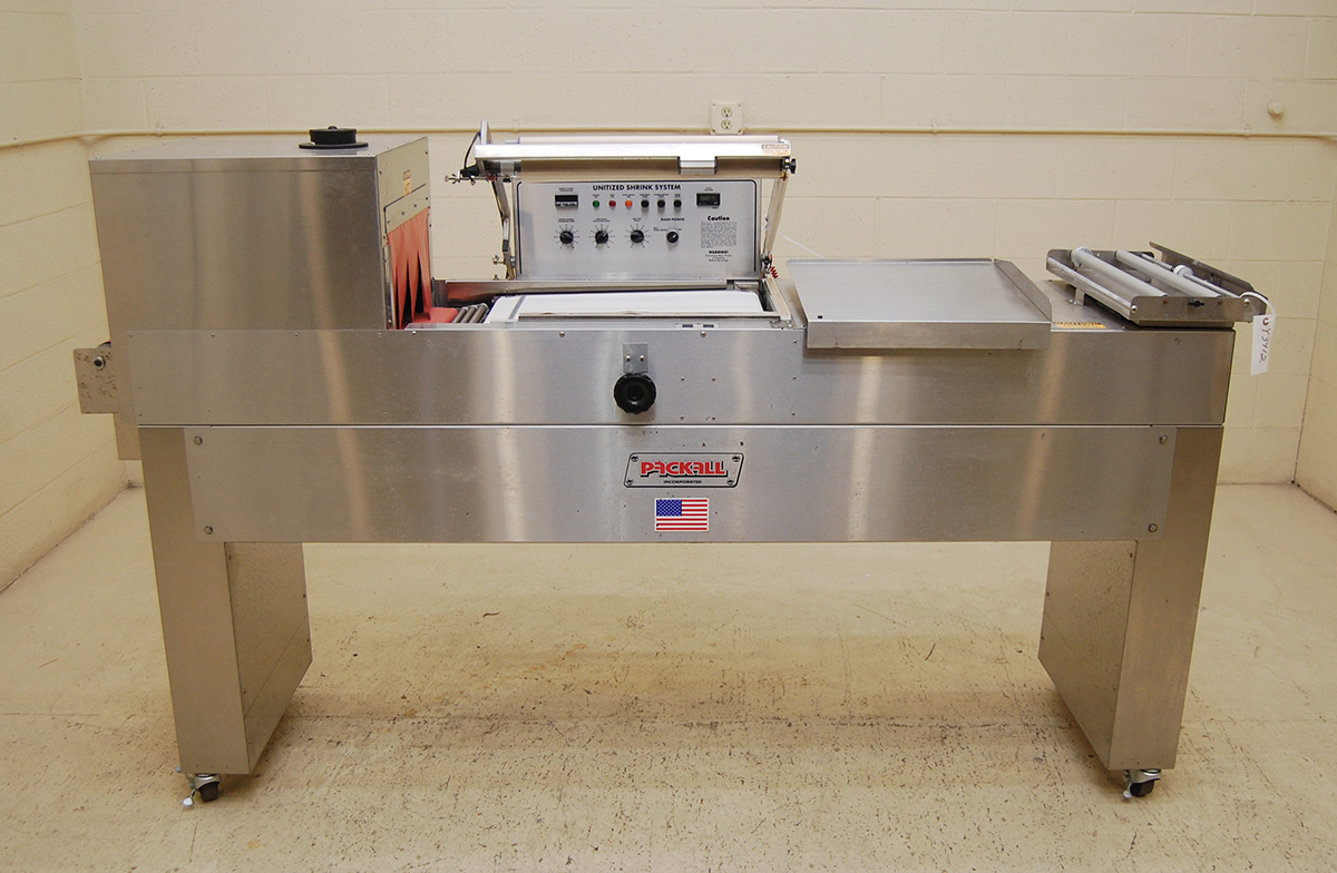 Used L-BAR SEALER with SHRINK TUNNEL, SEMI-AUTOMATIC, food grade, stainless steel, Alard Equipment Corp item Y3412