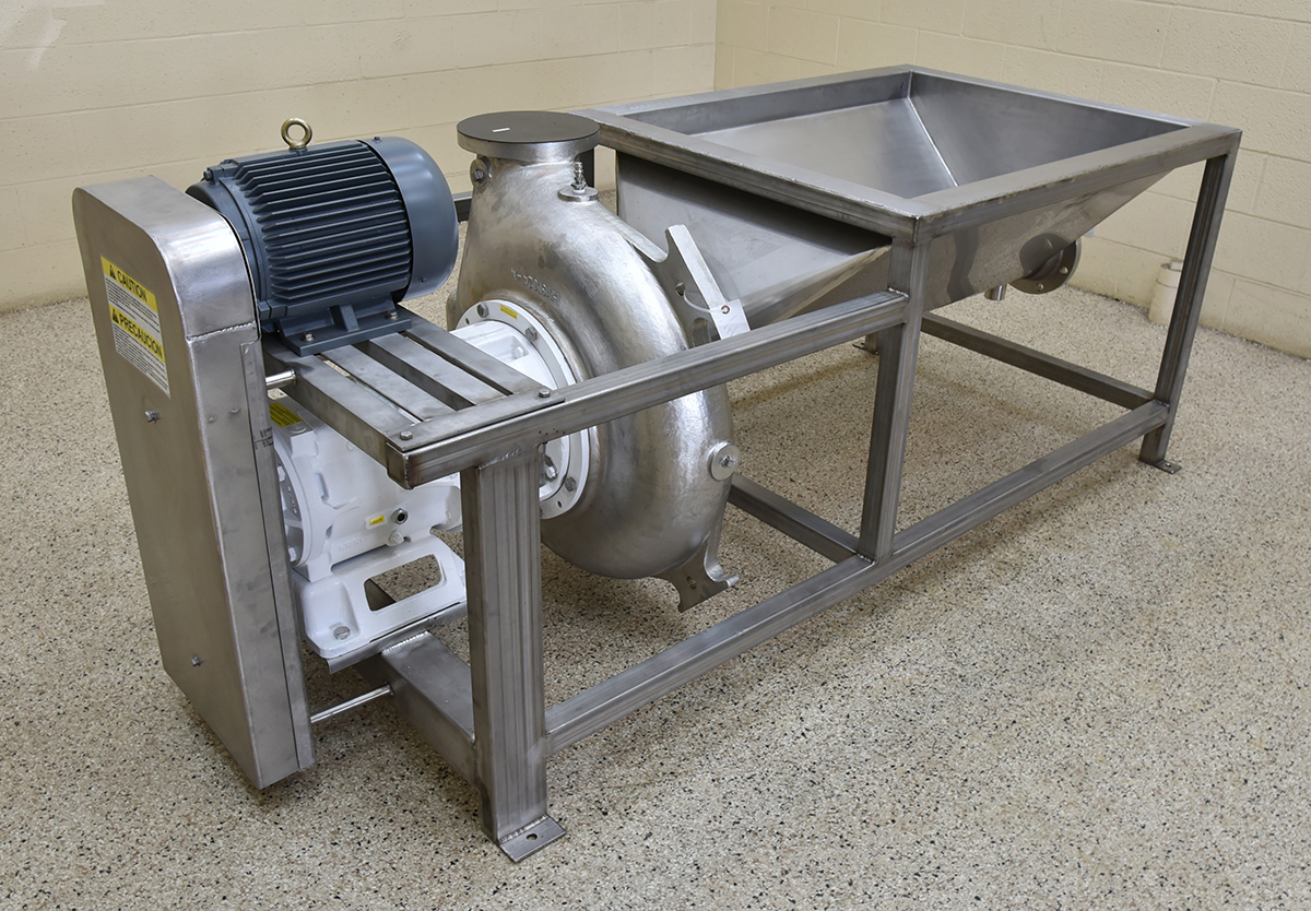 STAINLESS STEEL FOOD PUMP, 6 inch, with tank and drive, Alard item Y4820