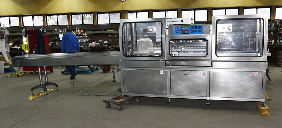 Used Vacuum gas-flush TRAY SEALER, continuous, food grade, stainless steel, Alard Equipment Corp item Y5173