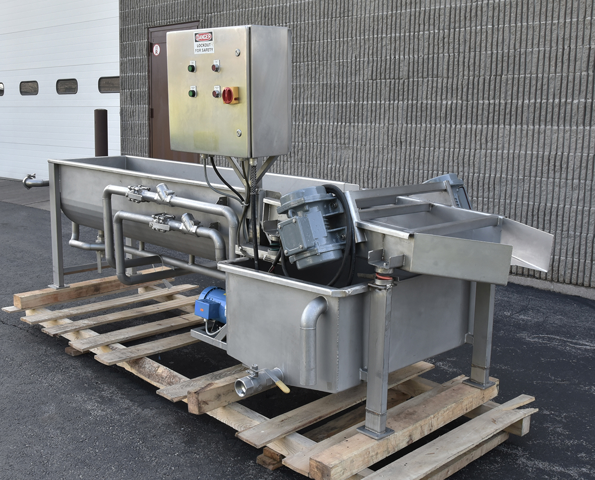 Used Food grade IMMERSION WASHER, water-jet wash flume, stainless steel, in-stock, Alard item Y5549