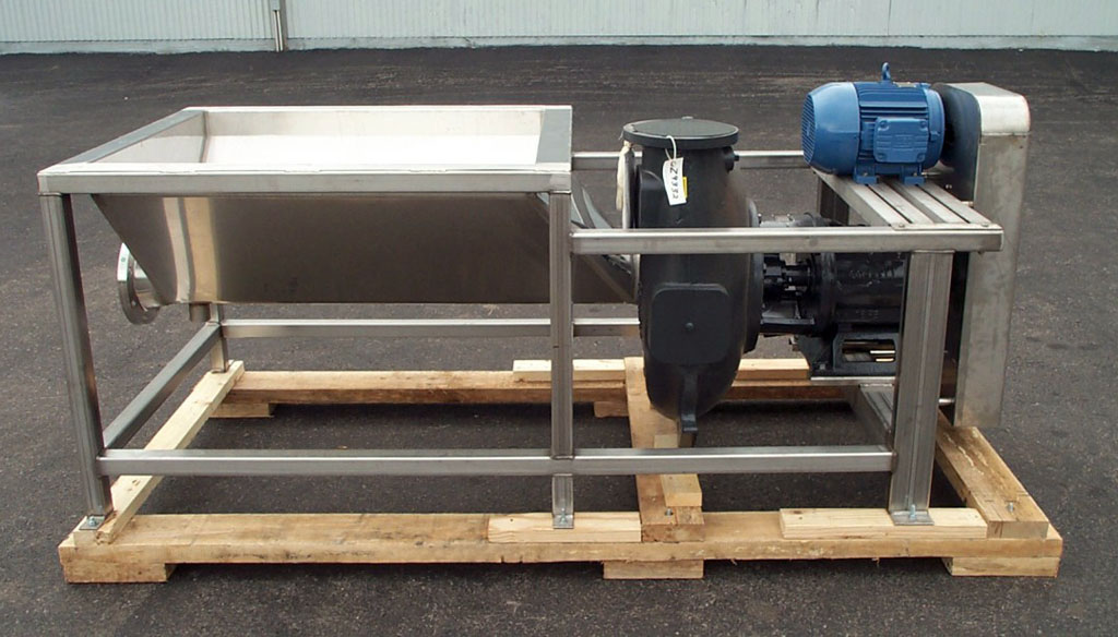 -inch HYDRO TRANSPORT FOOD PUMP  with STAINLESS STEEL VORTEX TANK and MOTOR-DRIVE, Alard item Z2795.